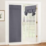 Blackout French Door Curtain - Privacy Thermal Insulated Window Shades for Patio Kitchen Front Entry Back Door Glass Window, Self Adhesive No Drill, 1 Panel, 26" W x 69" L, Grey