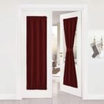 Patio Door Window Christmas Drape - Functional Privacy Thermal Insulated Blackout French Front Sidelight Panel Curtain for Glass Door (25W by 72L Inches, Burgundy, 1 Panel)