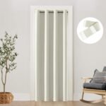 Cream Door Curtain for Doorway, Boho Cottage Core Closet Curtain for Bedroom Closet Door, Privacy Extra Wide Thermal Energy Efficient Hallway Room Divider, 42” W x 80" L