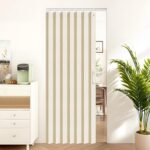 Closet Curtain for Open Closet, Folding Accordion Door Curtains for Closets Without Door, Privacy Curtain for Doorway, 1 Panel with Tieback, W39 x L78, Butter Cream