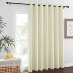 Blackout Sliding Door Curtains for Bedroom - Grommet Thermal Insulated Patio Door Drape Room Darkening Sound Reducing Window Treatment for Living Room (Beige, W100 x L84, 1 Panel)